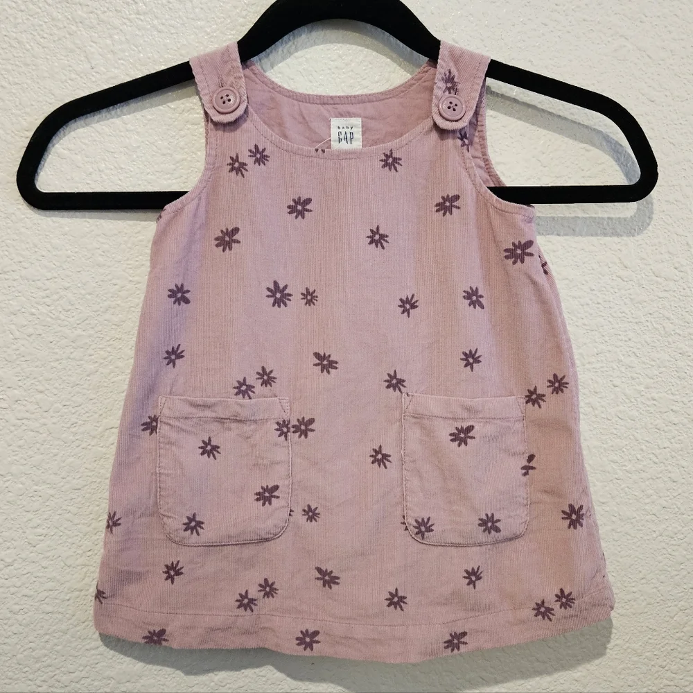 NWOT Baby Gap Floral Corduroy Dress Sz 12-18 Months